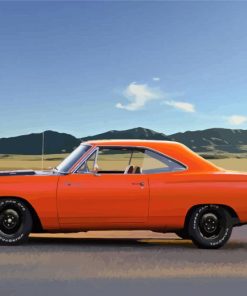 Orange 69 Roadrunner Car Diamond Paintings