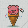 Pig Ice Cream Art Diamond Paintings