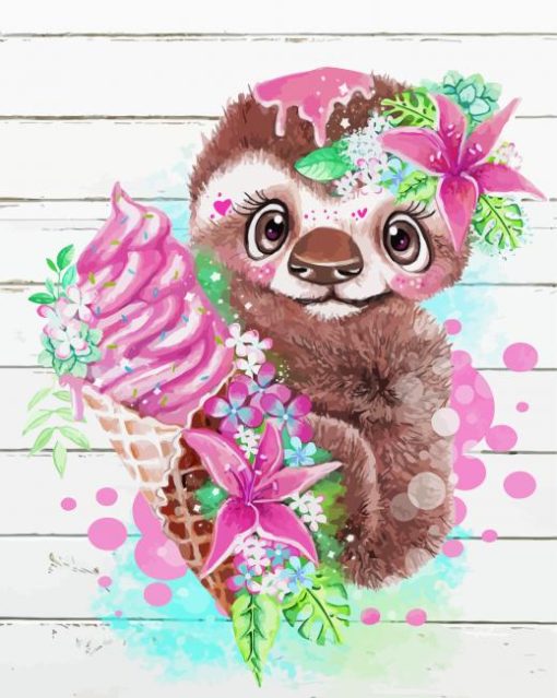 Pink Sloth Diamond Paintings