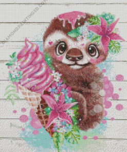 Pink Sloth Diamond Paintings