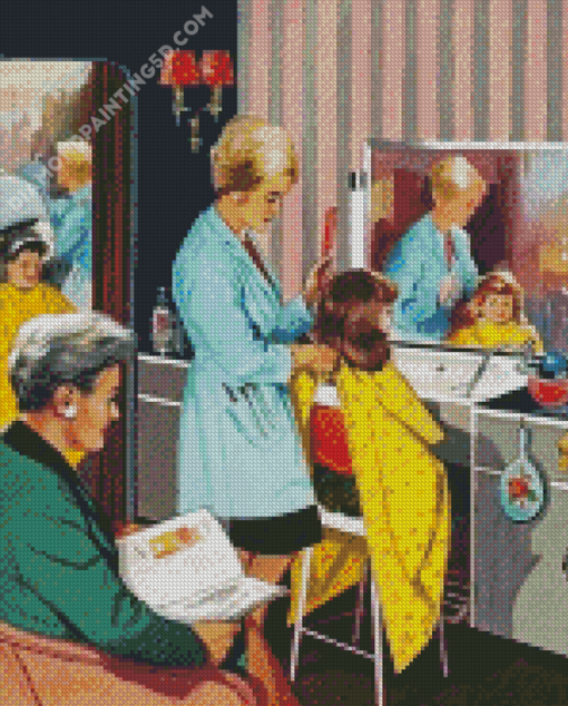 Retro Antique Hair Salon Diamond Paintings