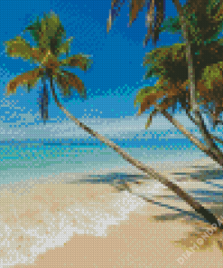 Tobago Beach Palm Trees Diamond Paintings