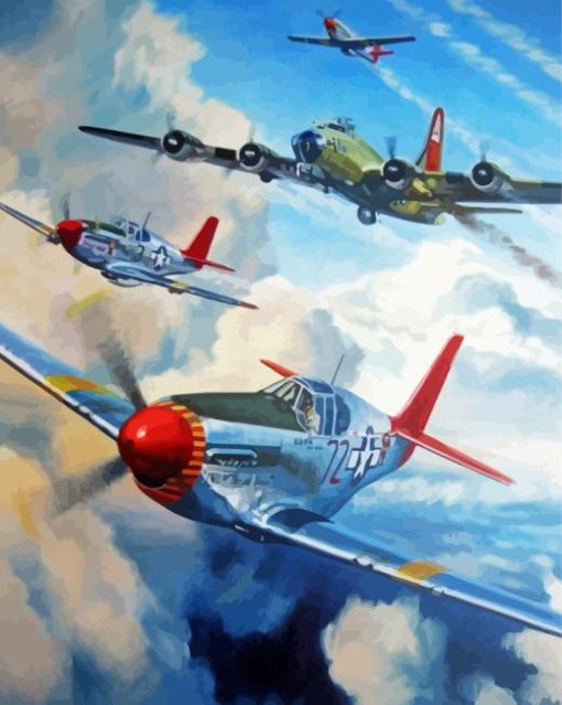 Tuskegee Airmen American Military Planes Diamond Paintings