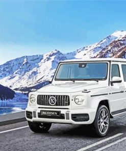 White Mercedes G Wagon Diamond Paintings