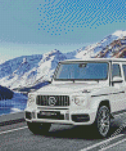 White Mercedes G Wagon Diamond Paintings