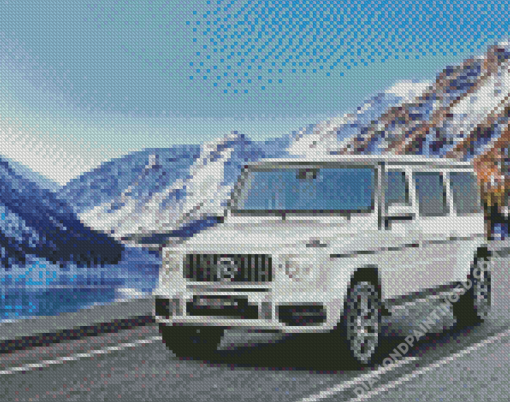 White Mercedes G Wagon Diamond Paintings