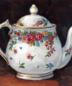 White Tea Pot Diamond Paintings