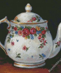 White Tea Pot Diamond Paintings