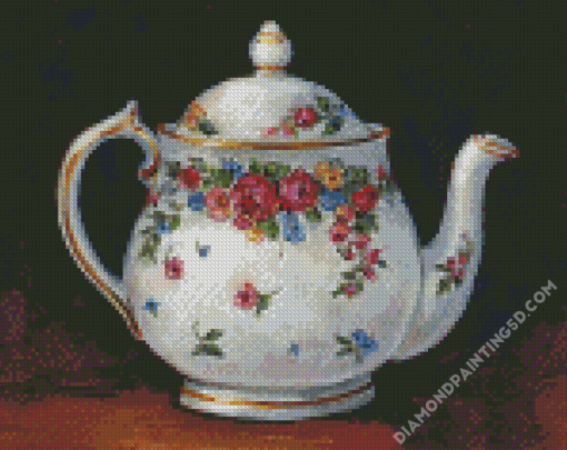 White Tea Pot Diamond Paintings