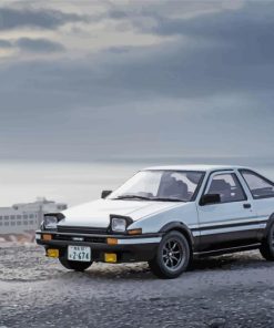 White Toyota AE86 Car Diamond Paintings