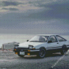 White Toyota AE86 Car Diamond Paintings