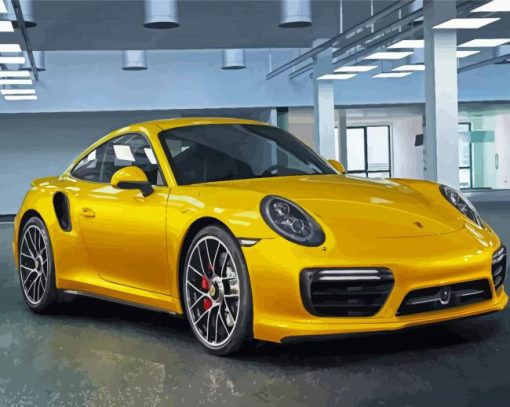 Yellow Porsche 911 Diamond Paintings