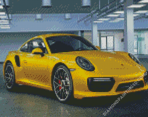 Yellow Porsche 911 Diamond Paintings