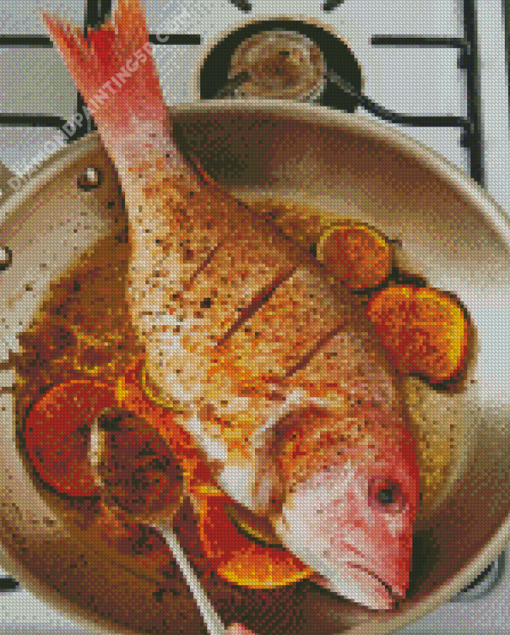 Aesthetic Fish Cooking Diamond Paintings