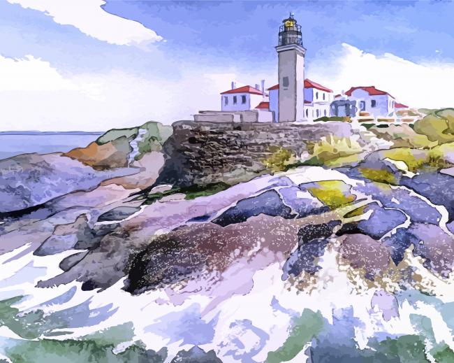 Beavertail Lighthouse Art Diamond Paintings