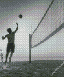 Black And White Beach Volleyball Diamond Paintings