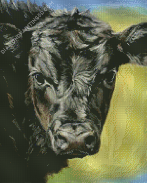 Black Cow Illustration Diamond Paintings