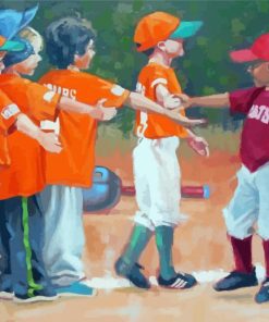 Boys Playing Baseball Diamond Paintings