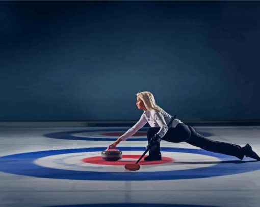 Curling Player Diamond Paintings