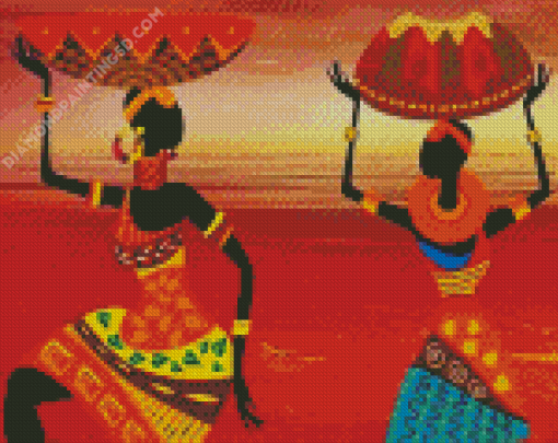 Dancing African Woman Diamond Paintings