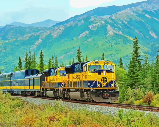 Denali Train Alaska Railroad Diamond Paintings