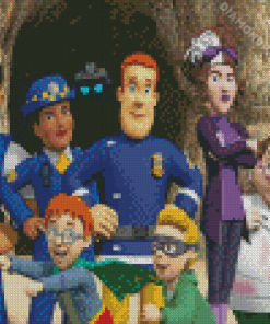 Fireman Sam Characters Diamond Paintings