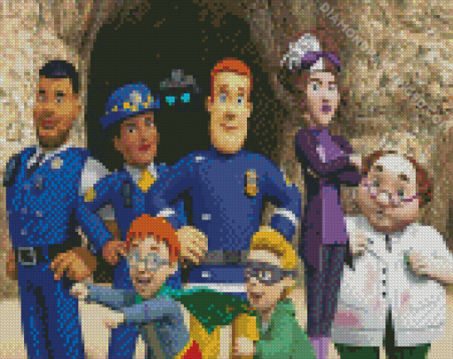 Fireman Sam Characters Diamond Paintings