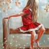 Girl In Red Dress Diamond Paintings