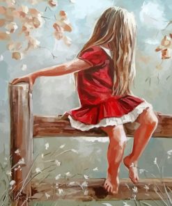 Girl In Red Dress Diamond Paintings