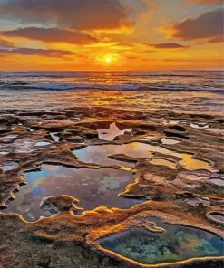 La Jolla Tide Pools At Sunset Diamond Paintings