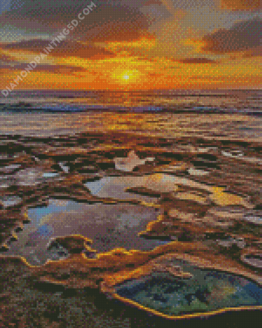 La Jolla Tide Pools At Sunset Diamond Paintings