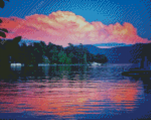 Lake George At Sunset Diamond Paintings