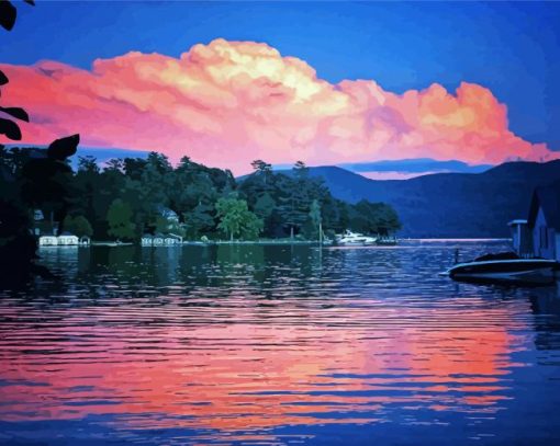 Lake George At Sunset Diamond Paintings