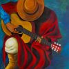 Latino Man Playing Guitar Diamond Paintings