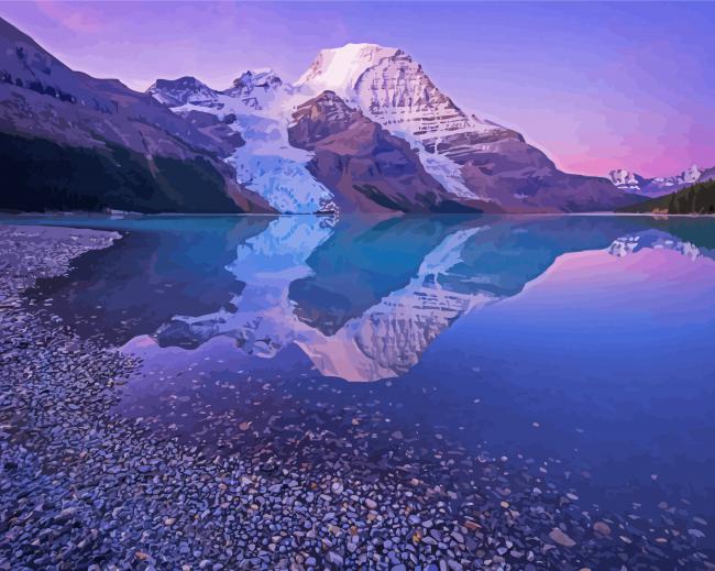 Mount Robson Lake Reflection Diamond Paintings