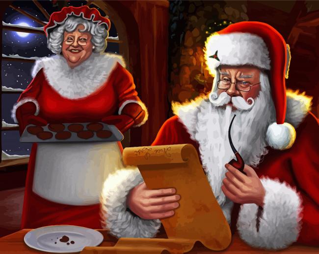 Mrs Claus And Mr Claus Diamond Paintings