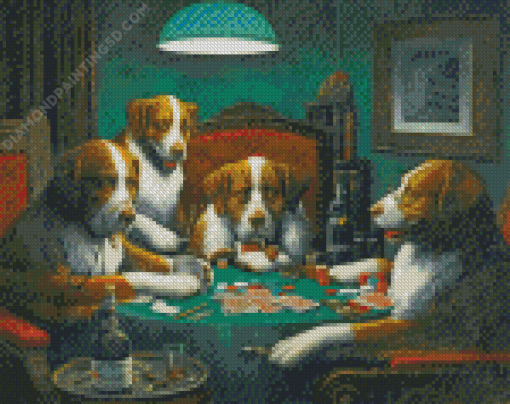 Dogs Playing Poker Diamond Paintings