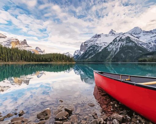 Red Canoe Canada Diamond Paintings