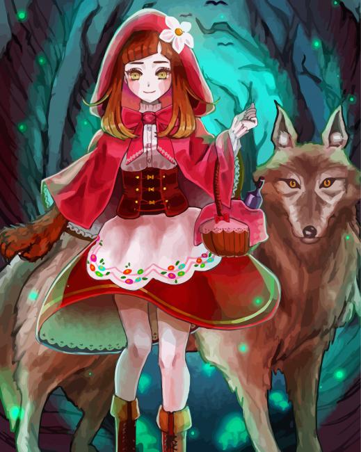 Red Riding Hood Anime Diamond Paintings