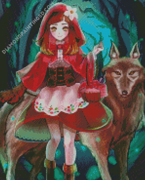 Red Riding Hood Anime Diamond Paintings