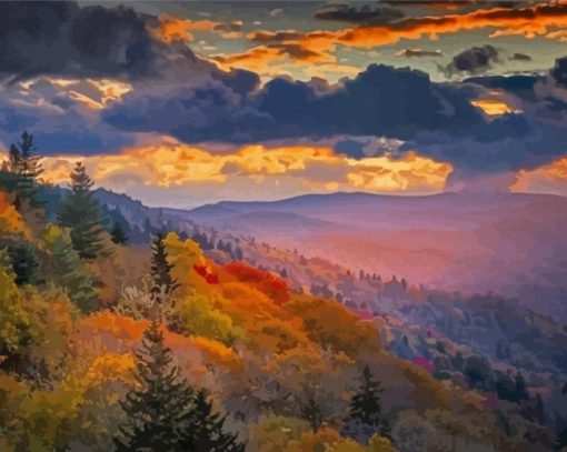 Smoky Mountain National Park Scene Diamond Paintings