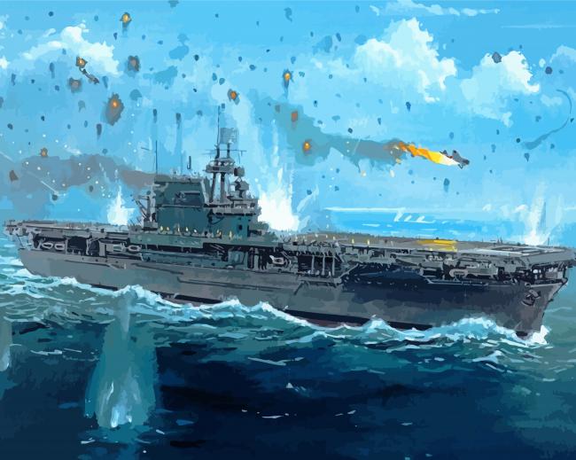 Uss Lexington The Blue Ghost Diamond Paintings