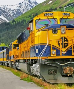 Winter Alaska Railroad Train Diamond Paintings