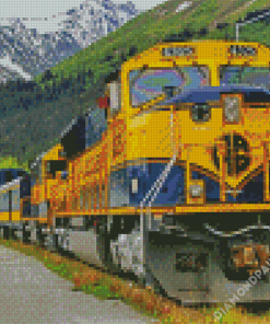 Winter Alaska Railroad Train Diamond Paintings