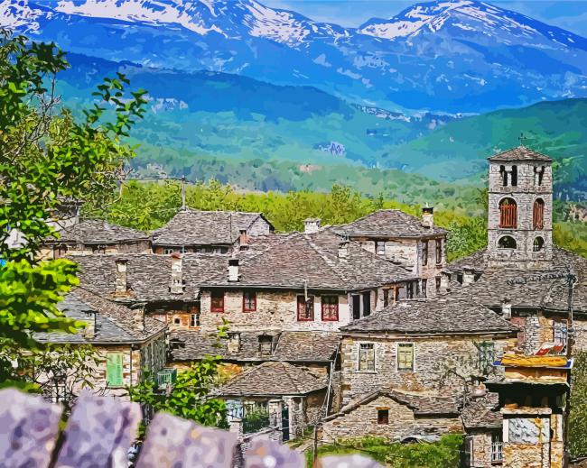 Zagori Town Greece Diamond Paintings