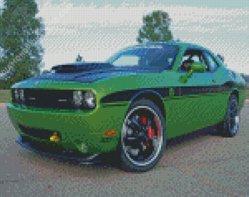 Aesthetic Green Mopar Car Diamond Paintings