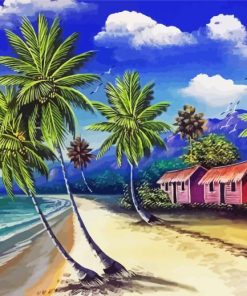 Beach Coconut Tree Diamond Paintings