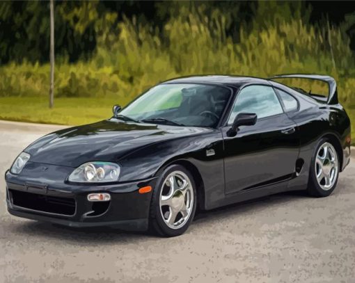 Black Supra mk4 Diamond Paintings