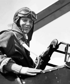 Black And White Amelia Earhart Diamond Paintings