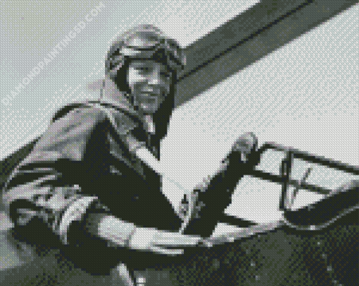 Black And White Amelia Earhart Diamond Paintings